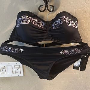 Laundry by Shelli Segal size L black bikini